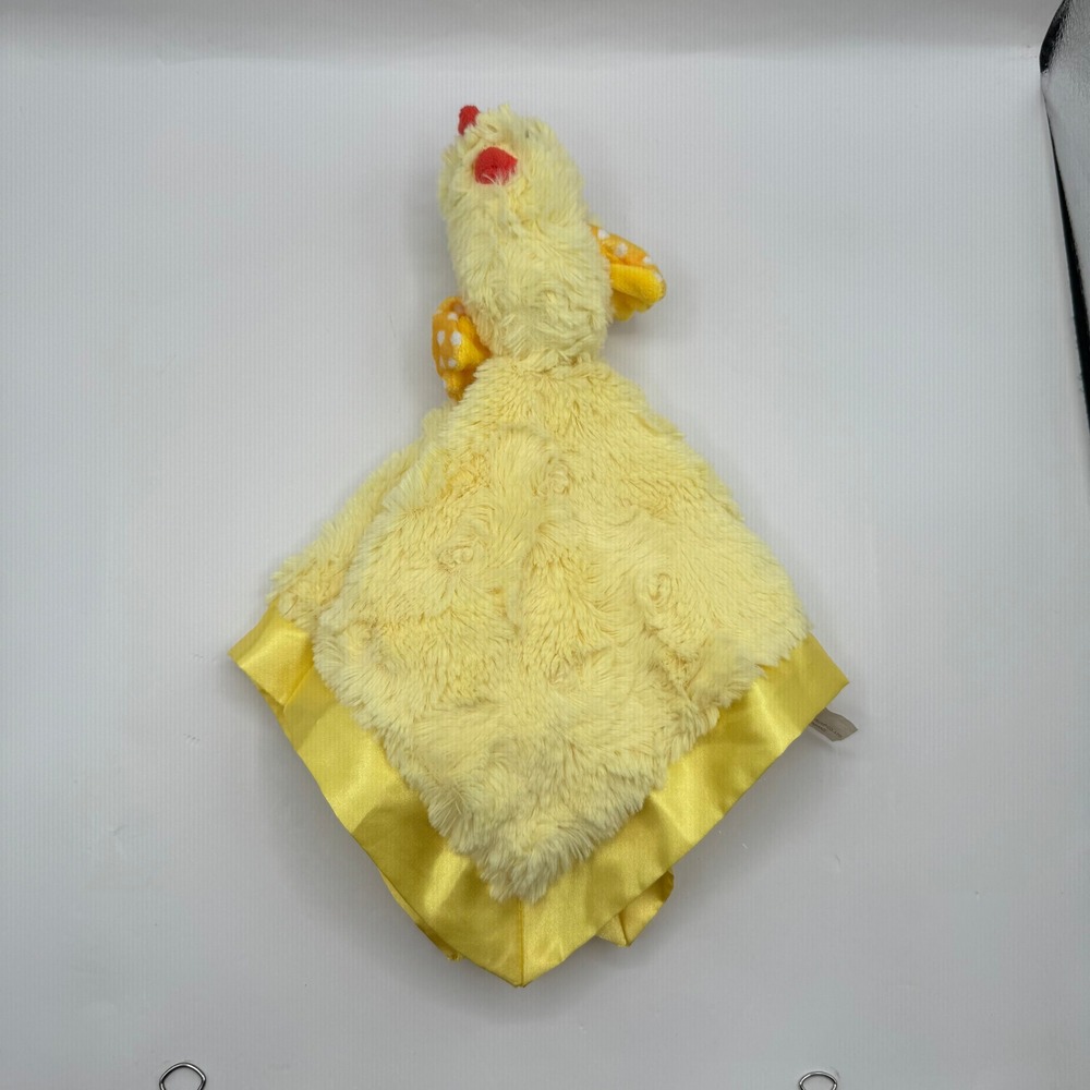 Cloud Island Chicken Security Blanket Baby Yellow Plush Satin Trim Lovey Crinkle
